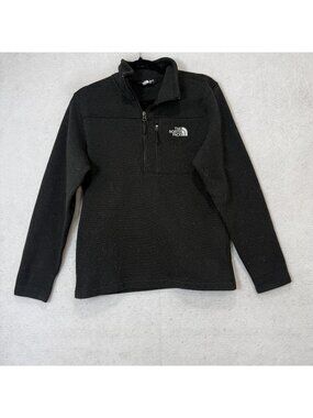 The North Face Pullover Mens Medium Black Fleece 1/4 Zip Chest Pocket Hiking